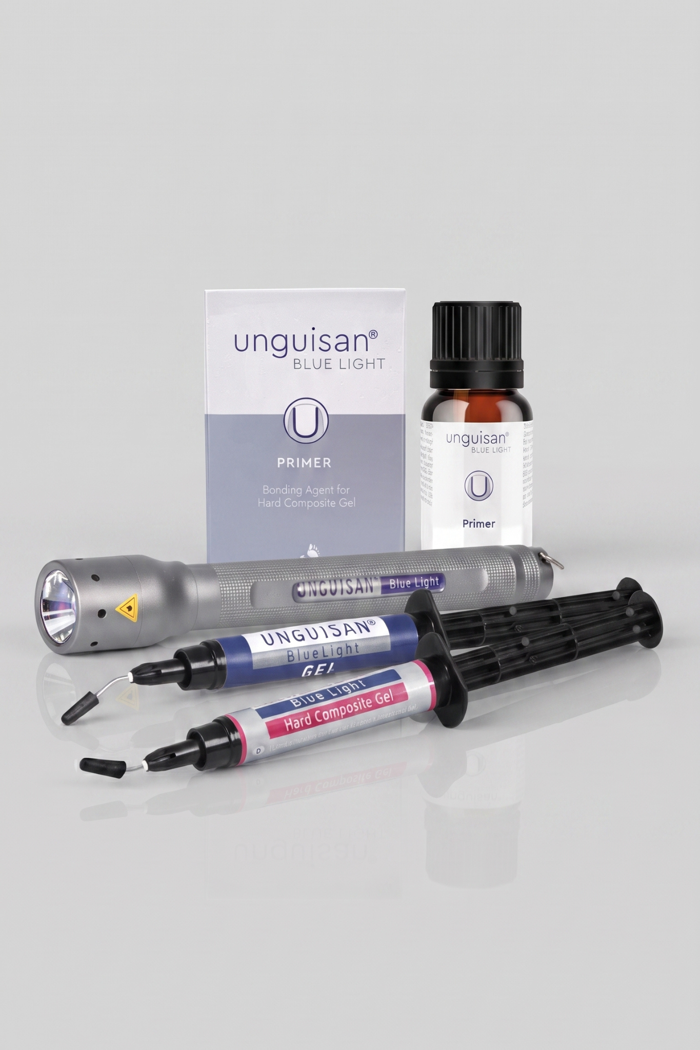 Unguisan Blue Light starterkit met lamp, composietspuitjes en primer